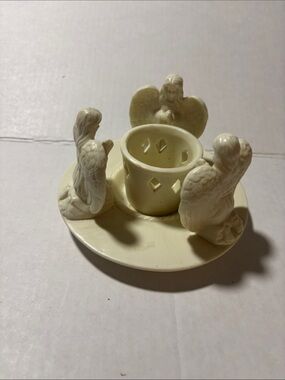 Ivory  porcelain Angel Tea Light Holder – Decorative Home Accent